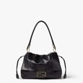Mamma Baguette Medium Black python leather bag