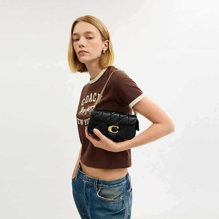 Tabby Chain Crossbody Bag 19 Brass/Black