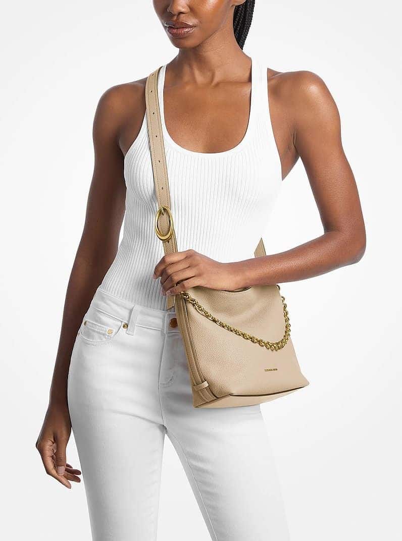 Nolita Small Pebbled Leather Bucket Tote Bag