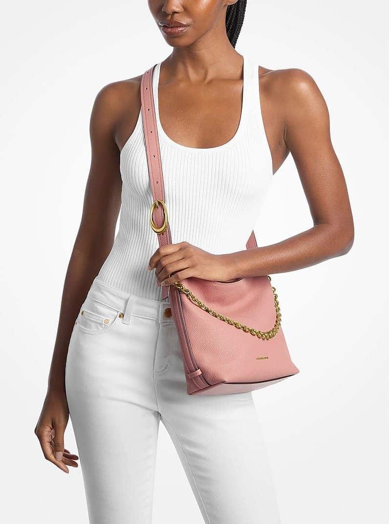 Nolita Small Pebbled Leather Bucket Tote Bag