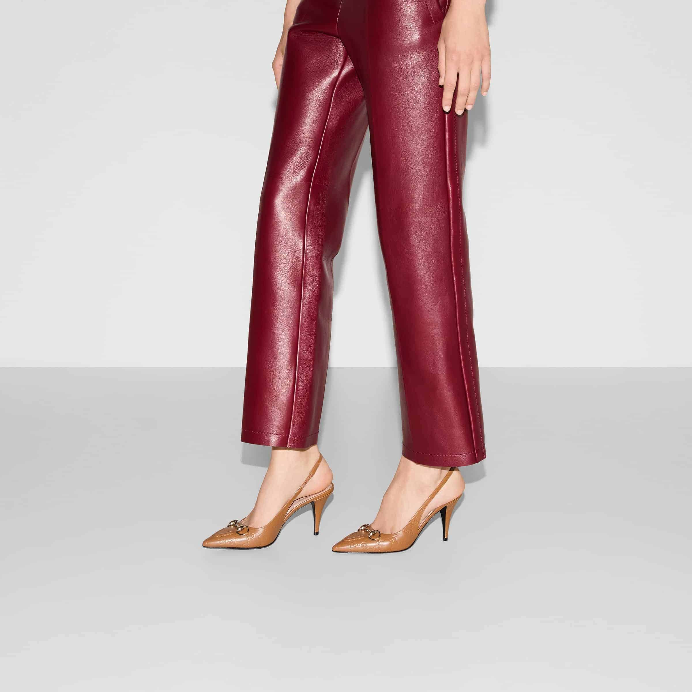 Gucci GG Leather Horsebit Pumps – Light Brown