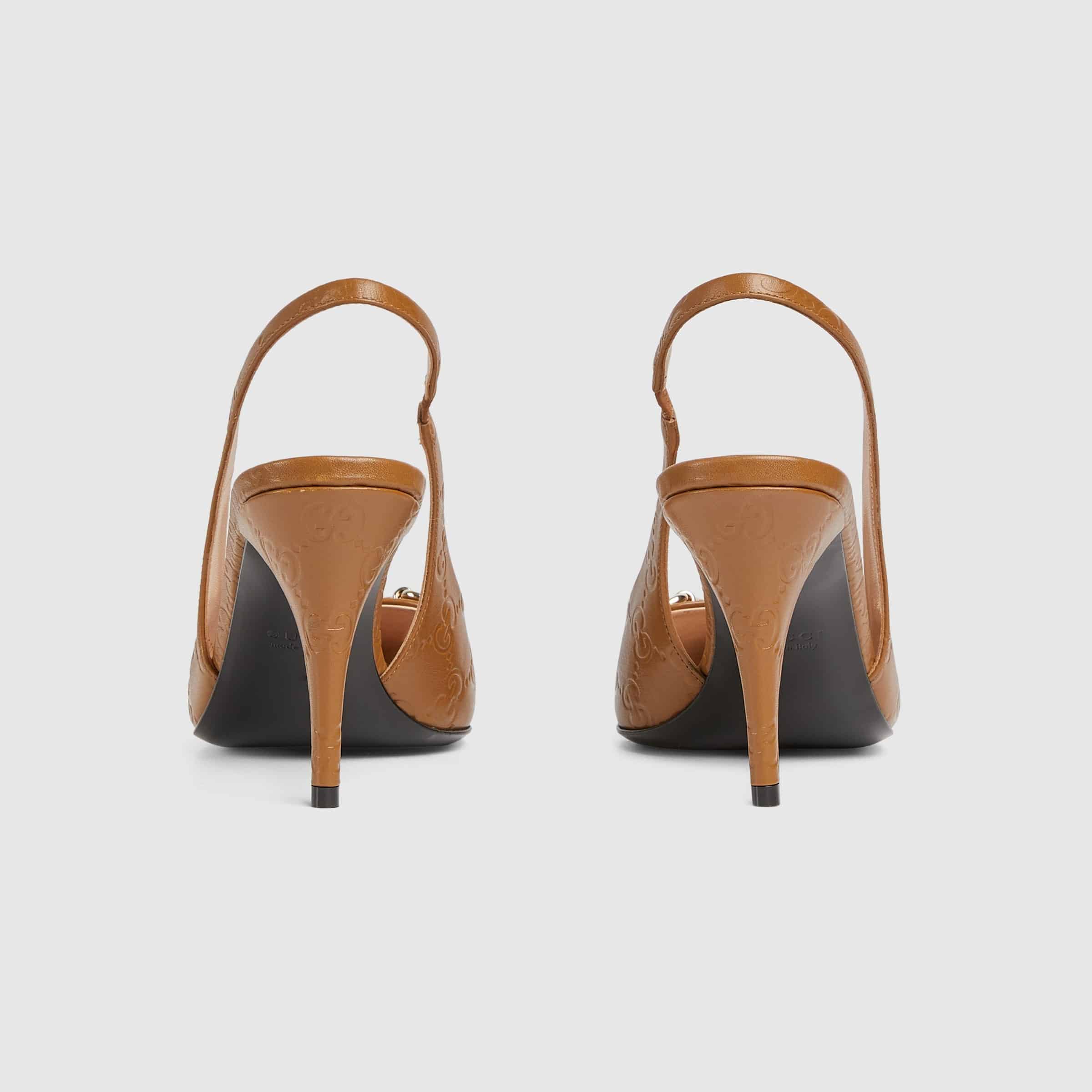Gucci GG Leather Horsebit Pumps – Light Brown