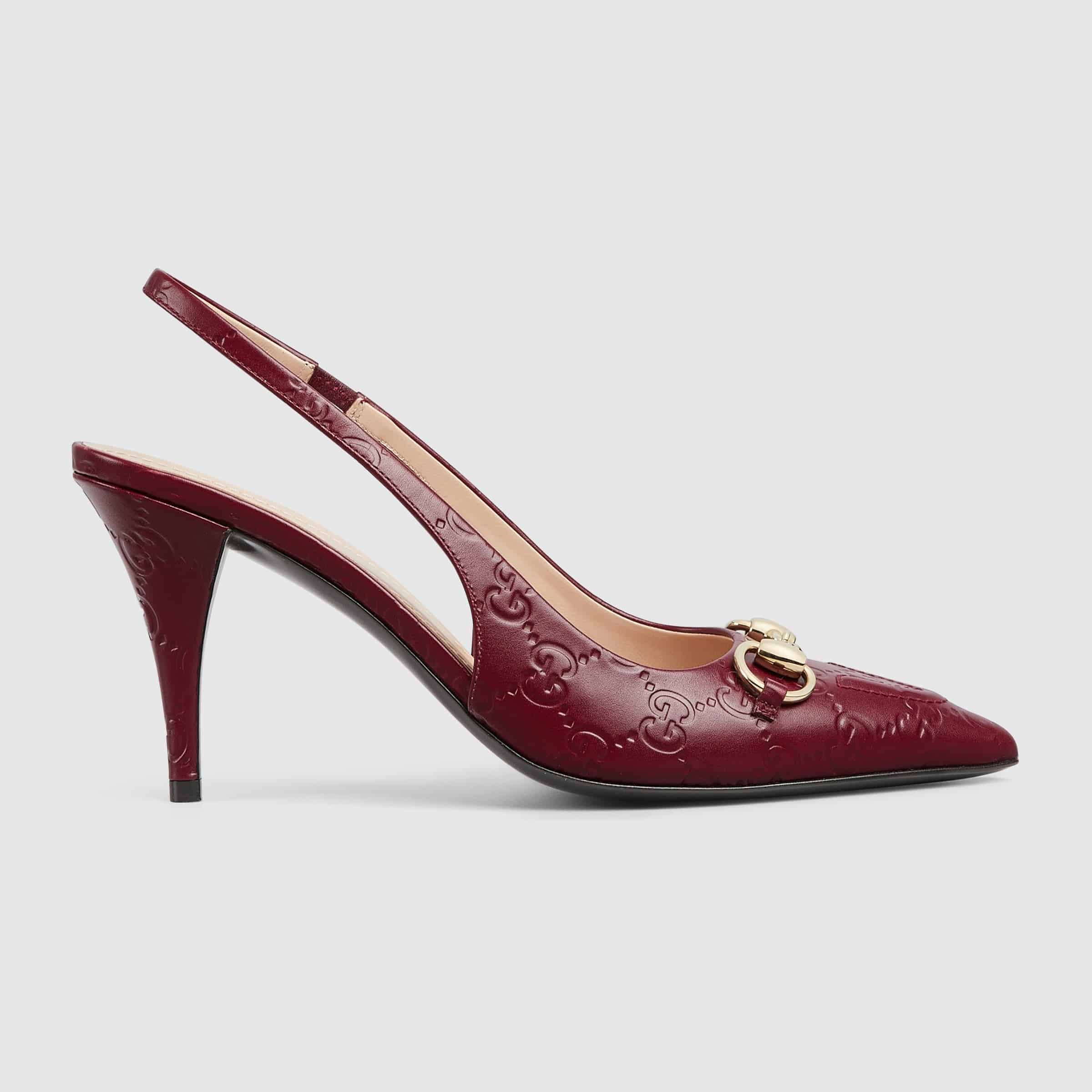Gucci GG Leather Horsebit Pumps – Rosso Ancora Red