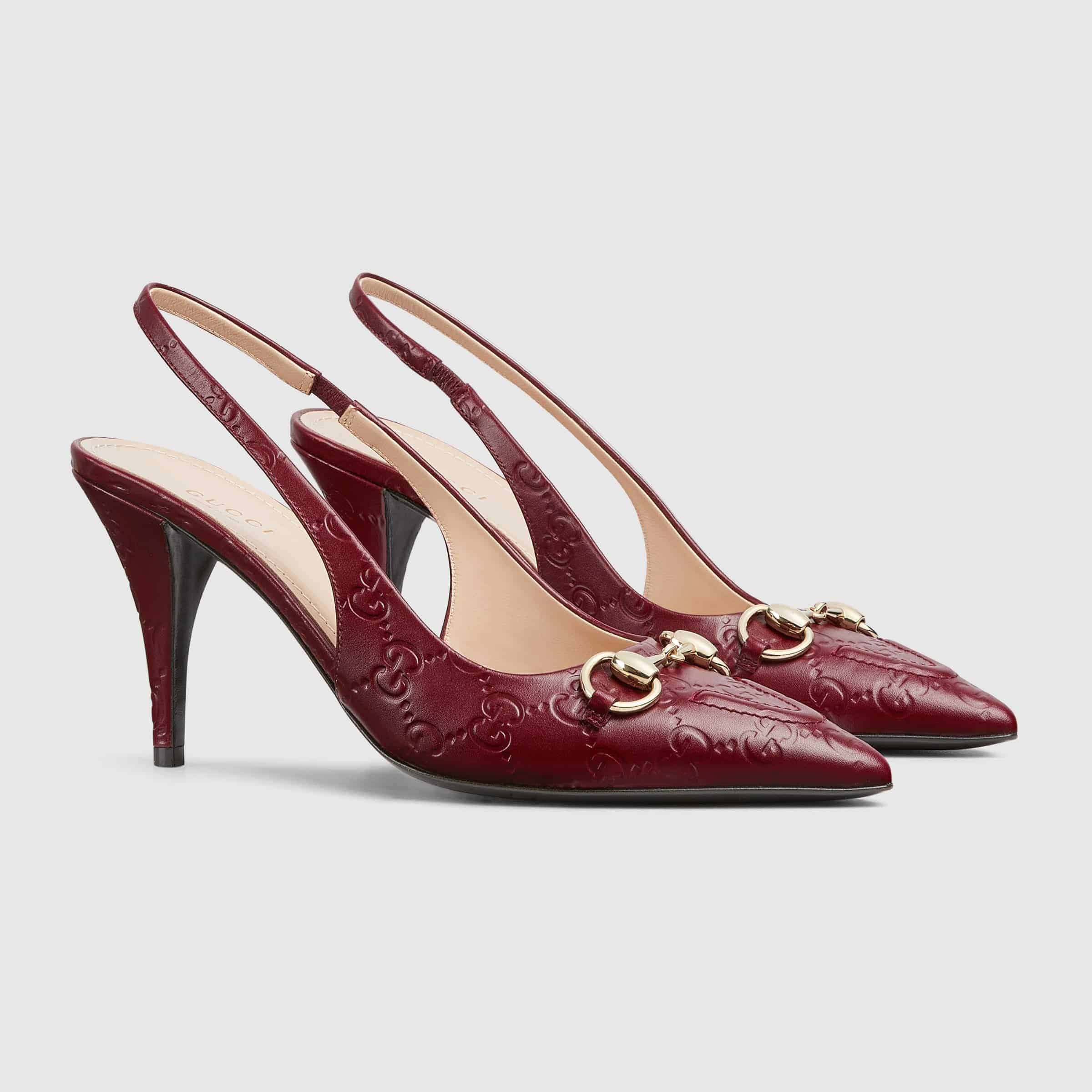 Gucci GG Leather Horsebit Pumps – Rosso Ancora Red