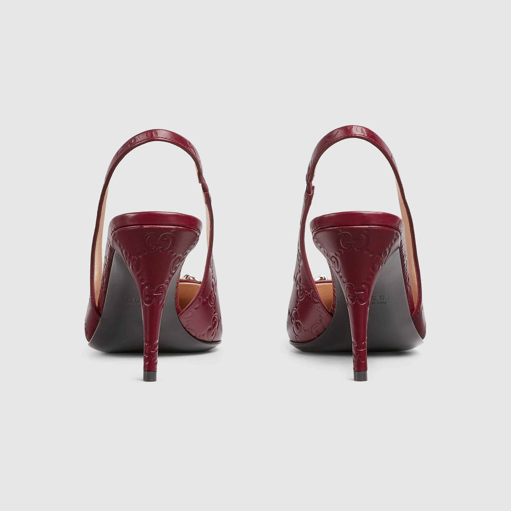 Gucci GG Leather Horsebit Pumps – Rosso Ancora Red