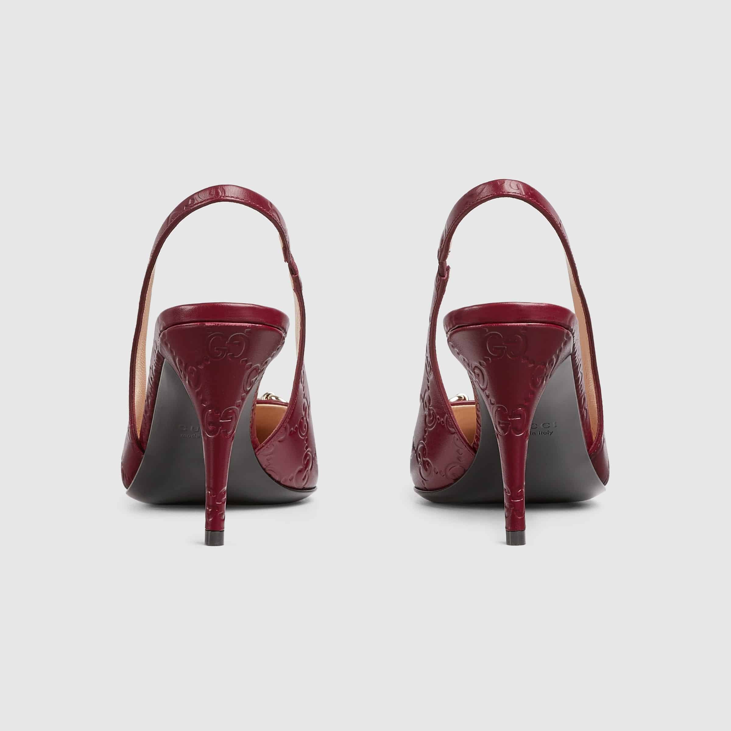 Gucci GG Leather Horsebit Pumps – Rosso Ancora Red