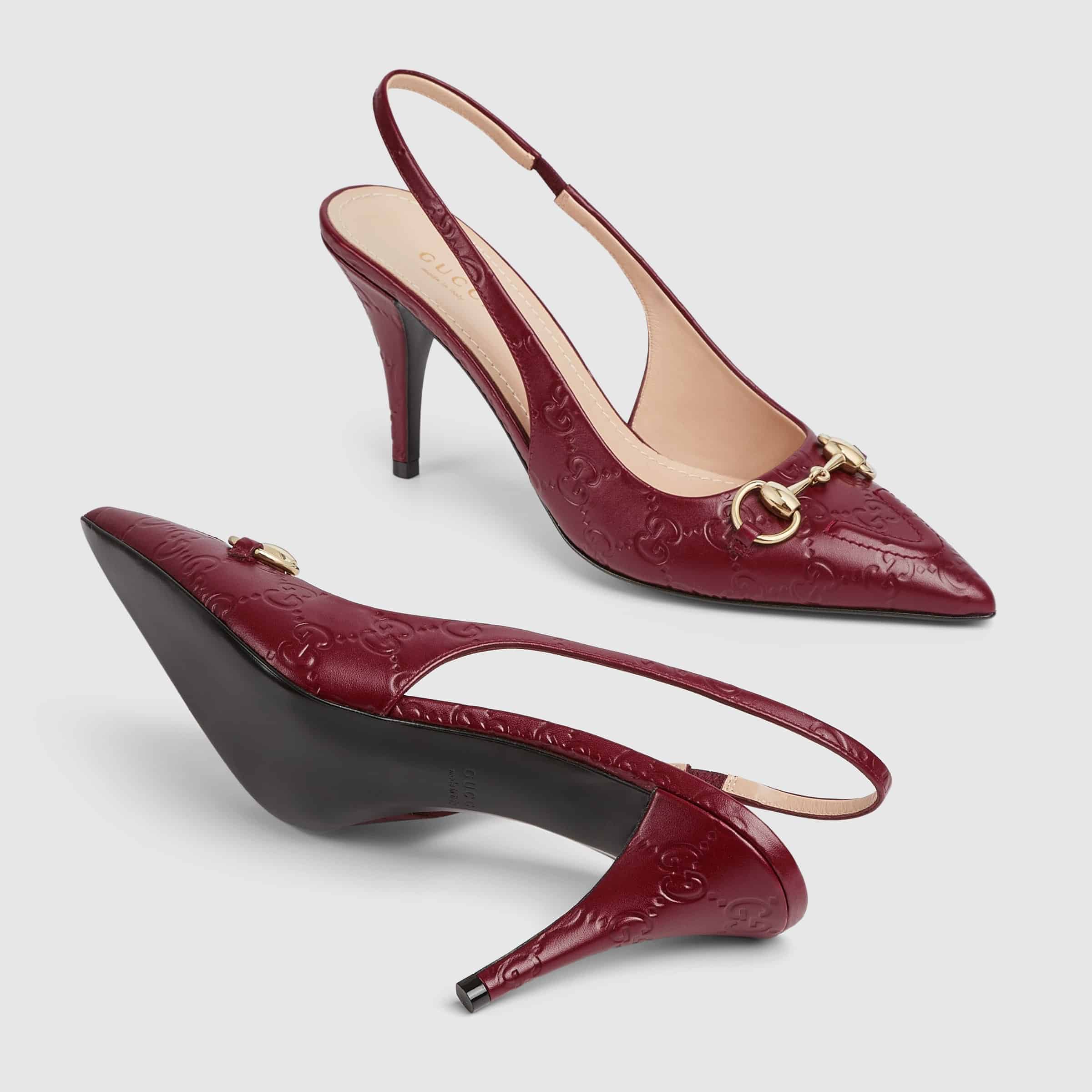 Gucci GG Leather Horsebit Pumps – Rosso Ancora Red
