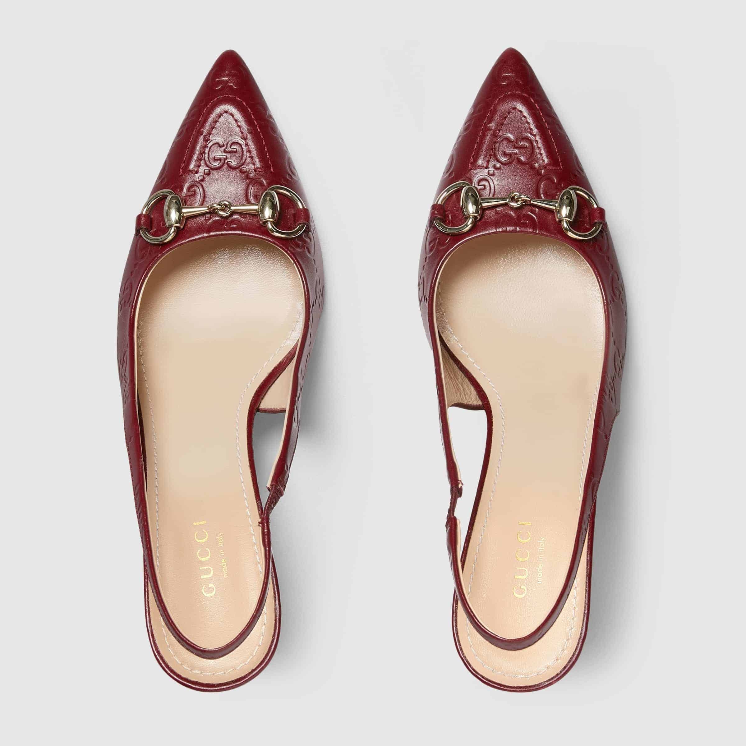 Gucci GG Leather Horsebit Pumps – Rosso Ancora Red