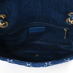 Denim Quilted Medium Denim Trip Single Flap Blue