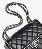 FLAP BAG  Lambskin  Black &amp; White
