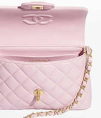 CHANEL Small Flap Bag with Top Handle – Pink Quilted Lambskin &amp; Gold Hardware