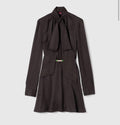 Horsebit silk jacquard dress