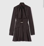 Horsebit silk jacquard dress