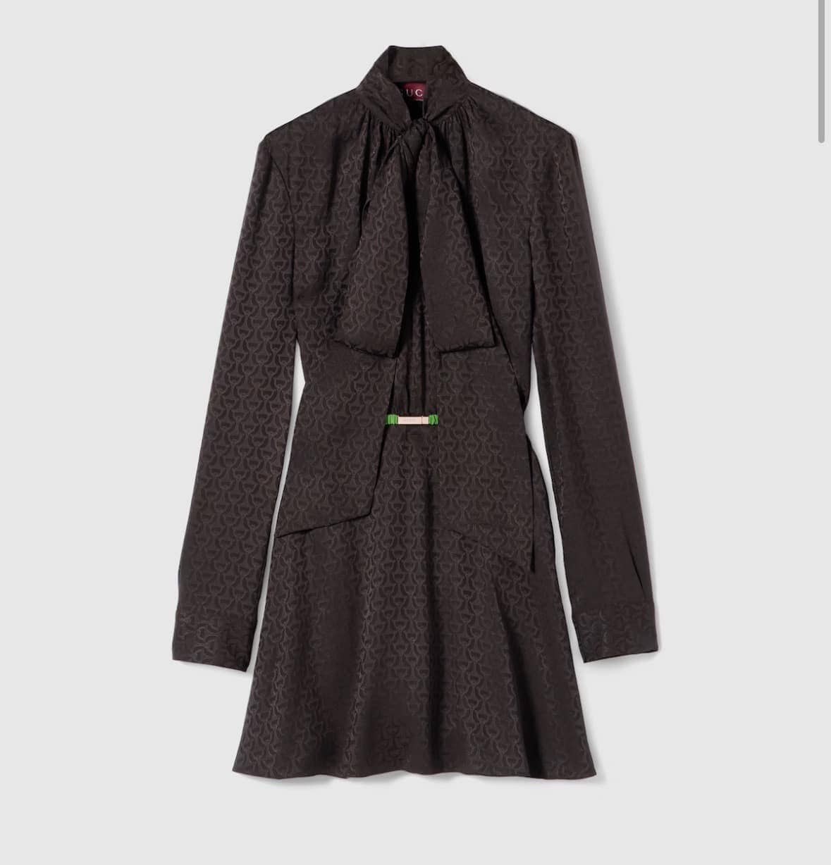 Horsebit silk jacquard dress