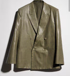 Gingham wool double-breasted jacket