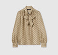 Printed silk twill shirt