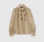 Printed silk twill shirt