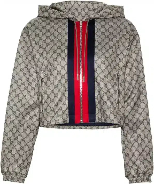Gucci - GG-logo zip-up cropped jacket - women - Polyester/Cotton/Cotton/Polyamide