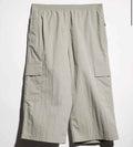 Nylon cargo pants with wrinkle effect