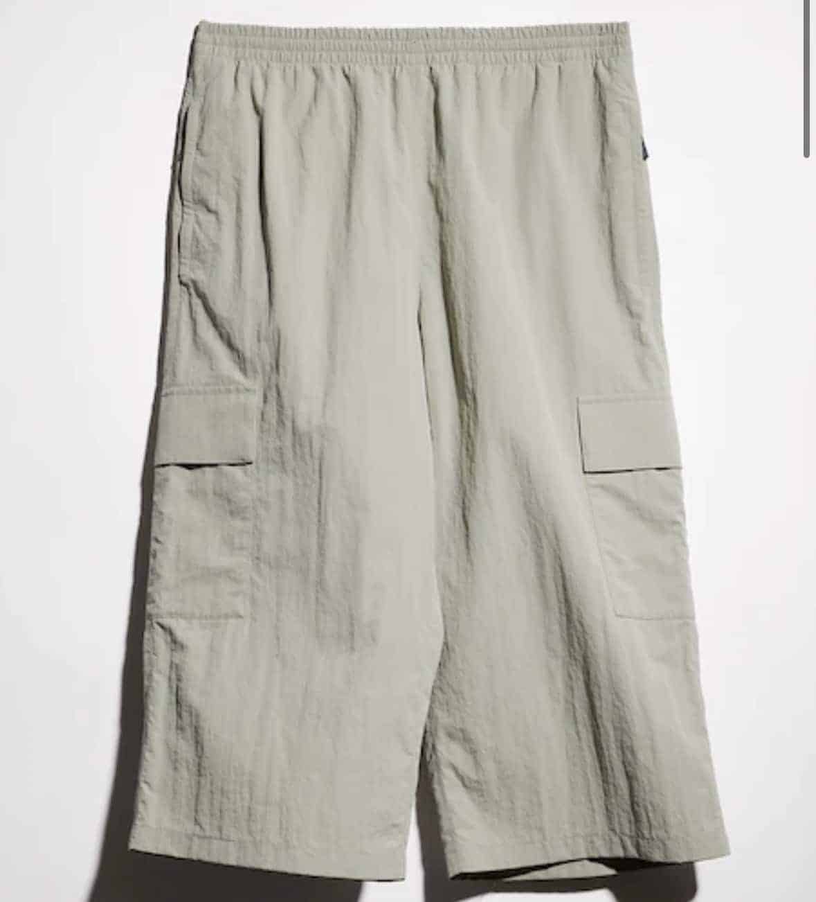 Nylon cargo pants with wrinkle effect