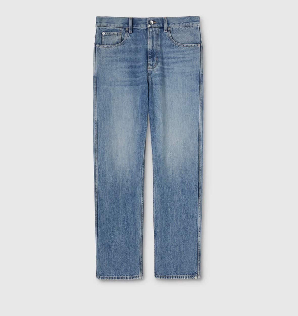 Slim fit cotton denim pant
