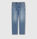 Slim fit cotton denim pant