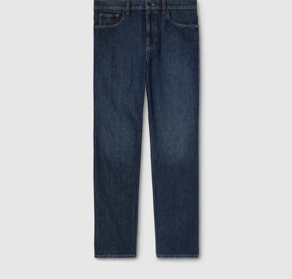 Slim fit cotton denim pant