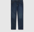 Cotton denim pants with Horsebit detail