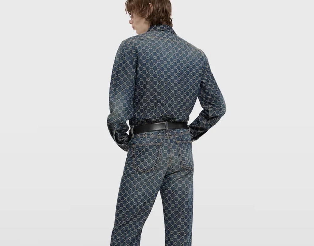 GG cotton denim jacquard shirt