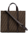 Dark Brown Ff Jacquard-motif Tote Bag