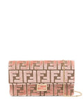Pink Ff Jacquard Clutch