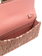 Pink Ff Jacquard Clutch