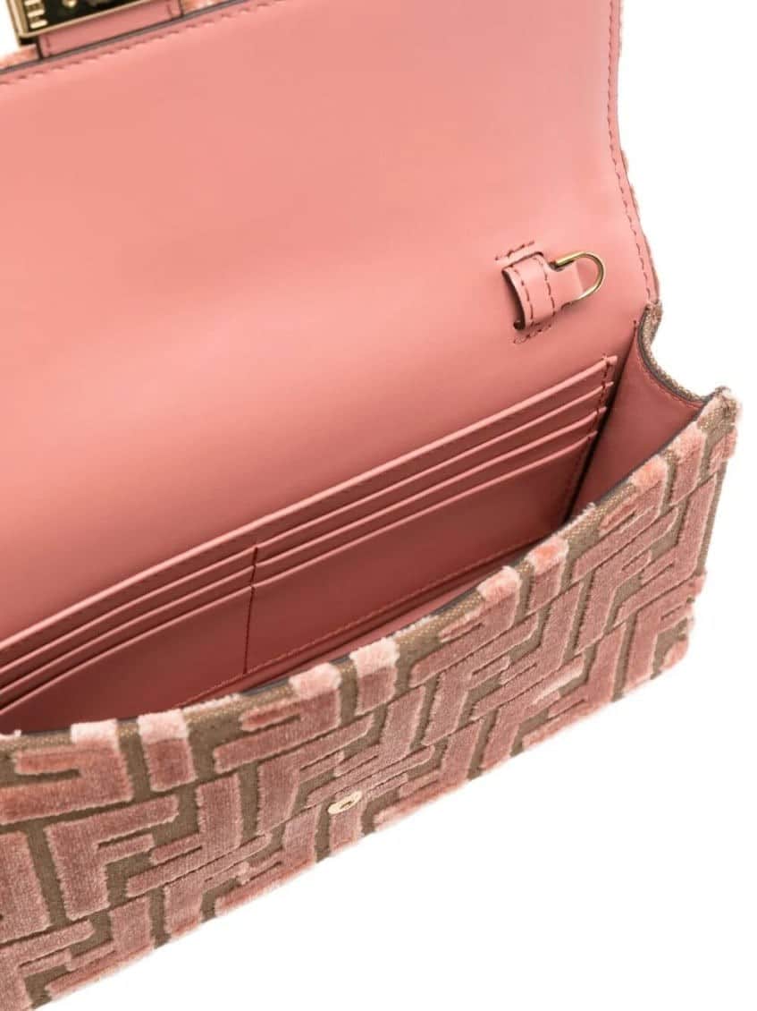 Pink Ff Jacquard Clutch