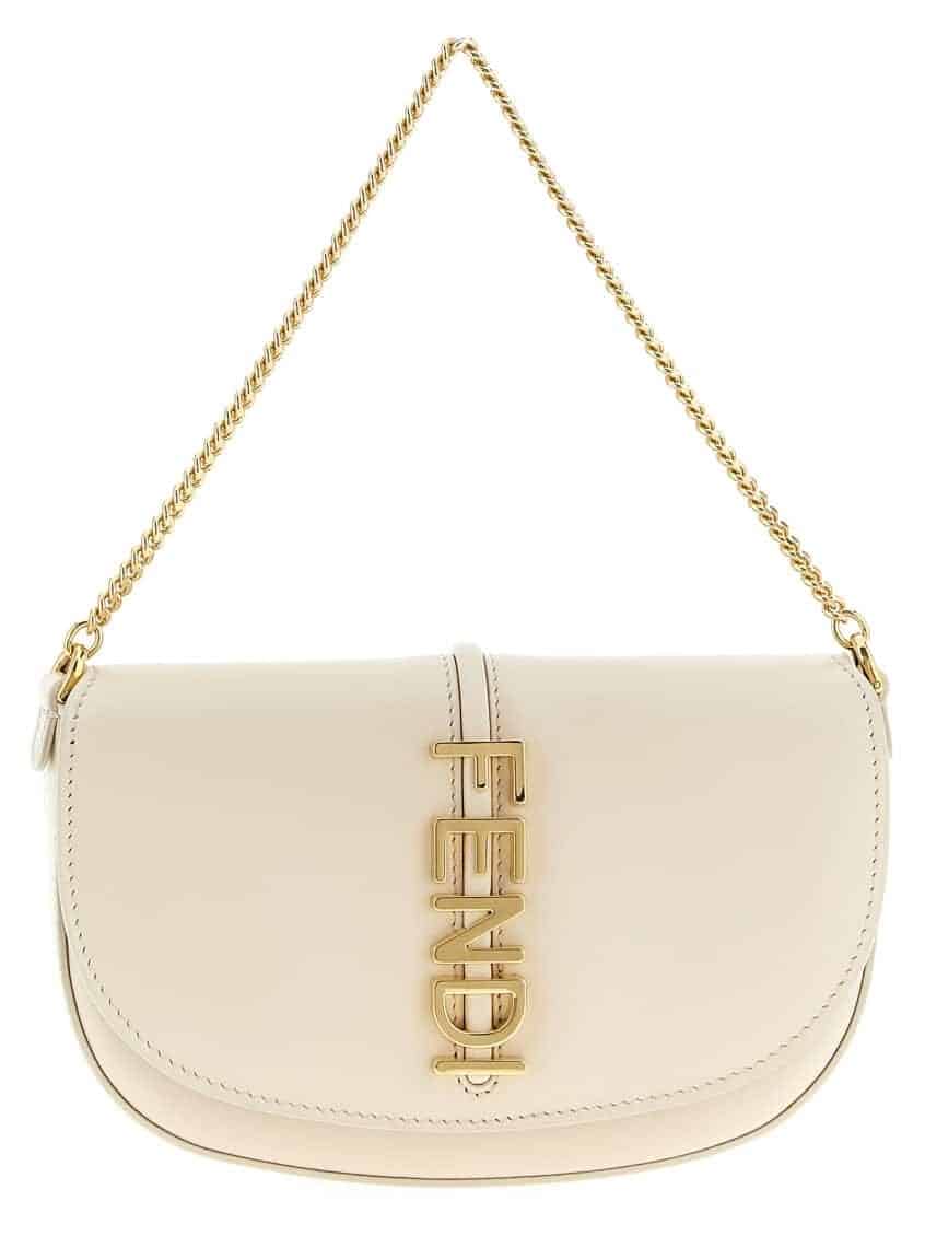 White Fendigraphy Shoulder Bag