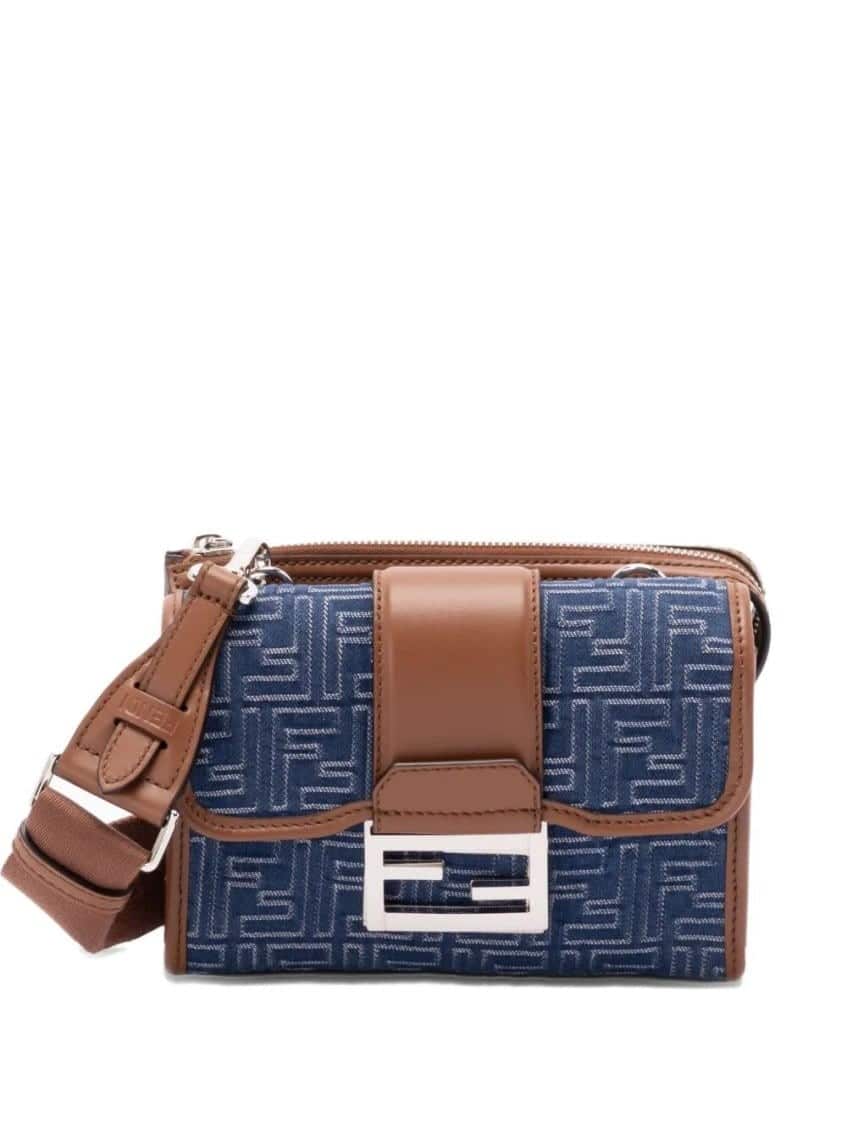 Blue Double Baguette Crossbody Bag