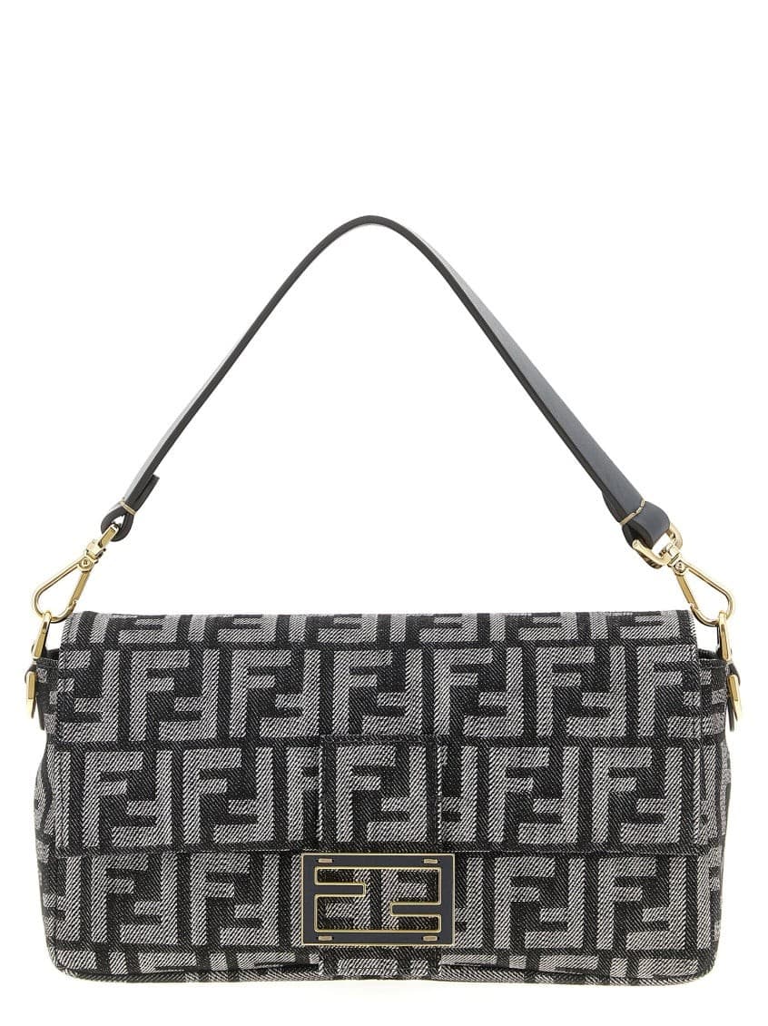 Blue Ff Logo Medium Shoulder Bag