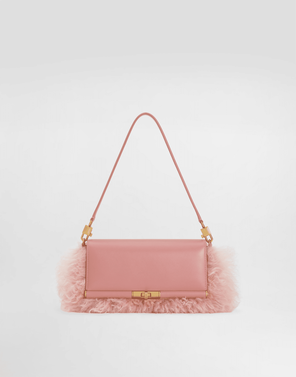 Marlene shearling and palmellato calfskin shoulder bag