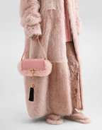 Marlene shearling and palmellato calfskin shoulder bag