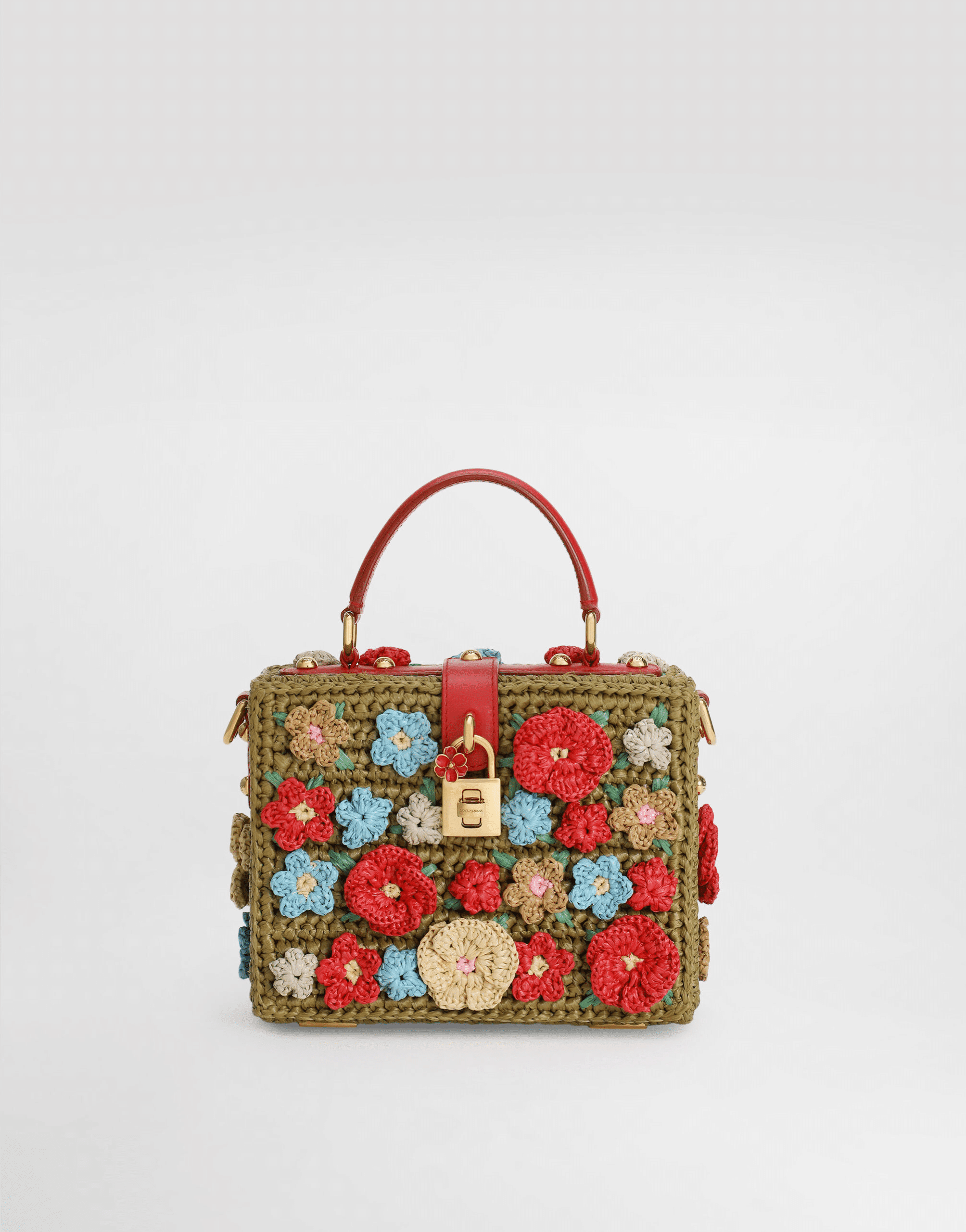 Dolce Box raffia crochet handbag