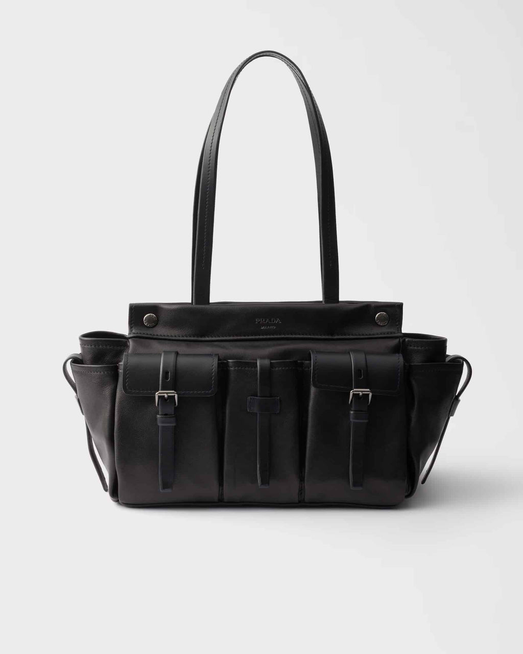 9  Prada Route large leather tote bag