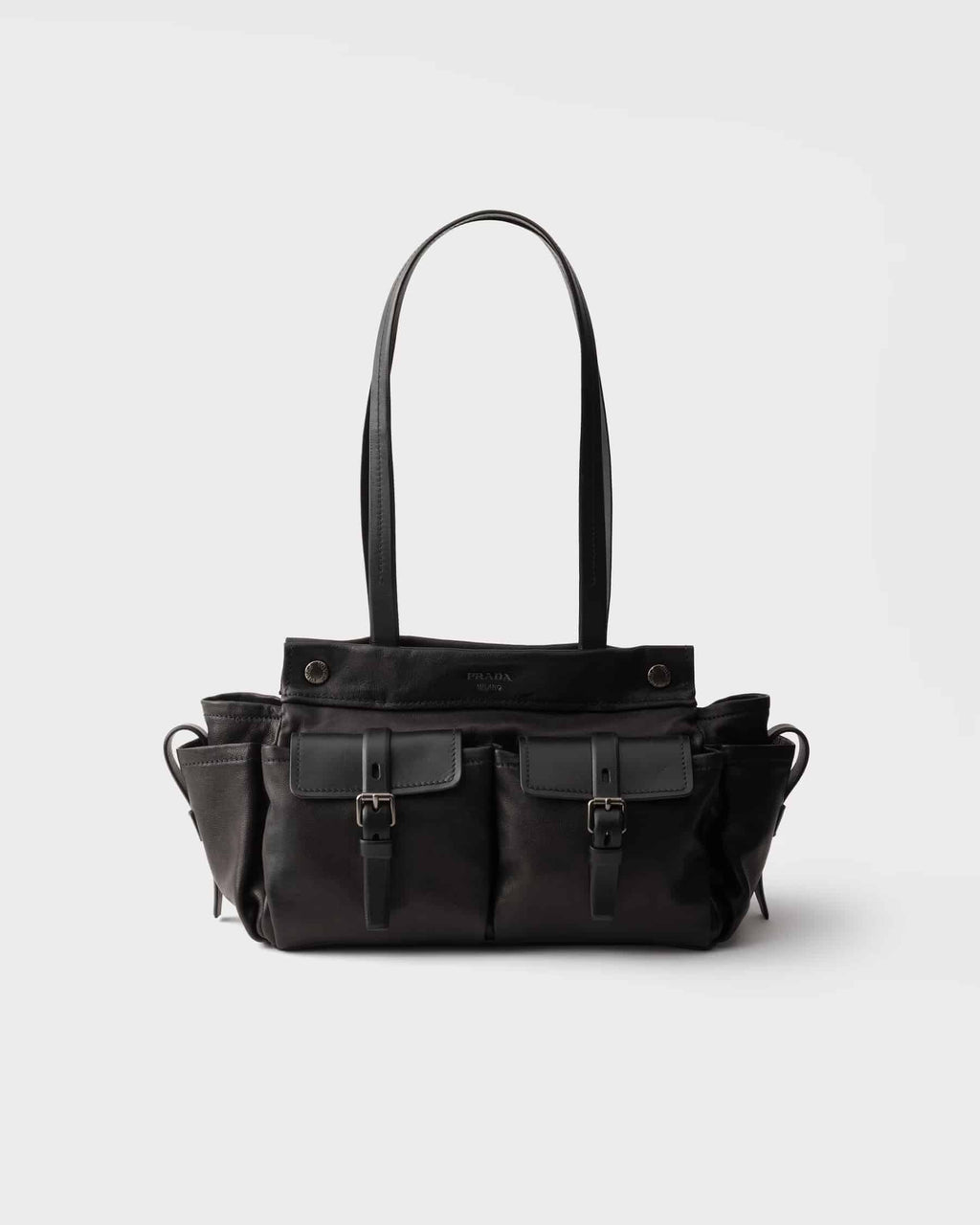 Prada Route medium leather tote bag