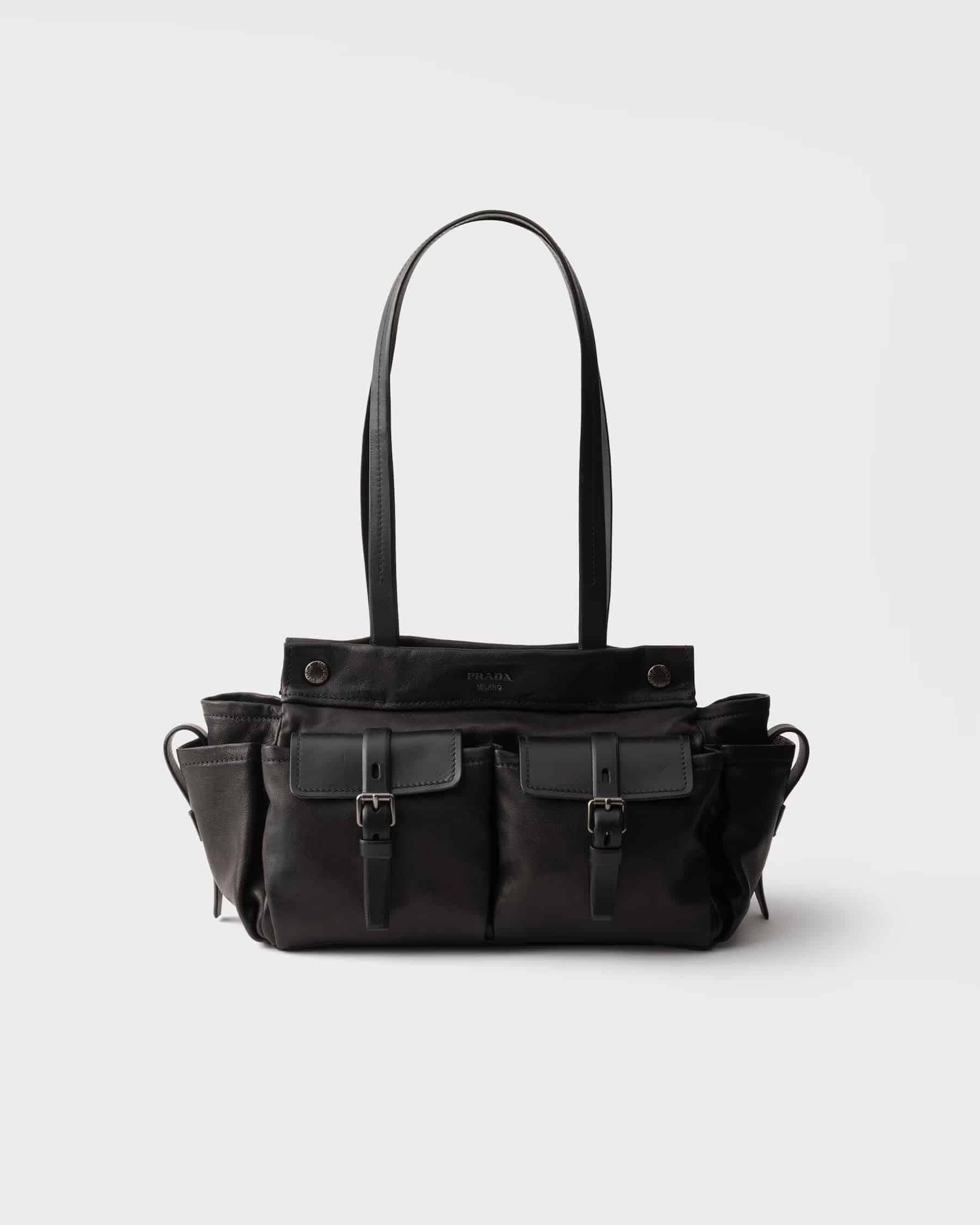 Prada Route medium leather tote bag