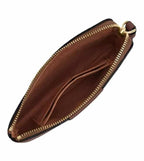 Tan &amp; Brown Logo Wristlet