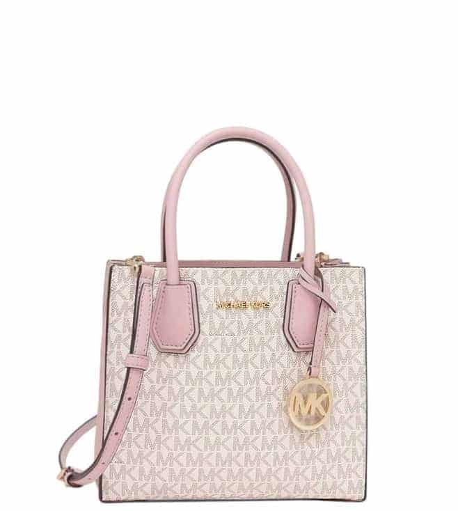 White Mercer Logo Medium Satchel