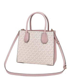White Mercer Logo Medium Satchel