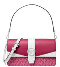 Dark Pink Greenwich Logo Medium Shoulder Bag