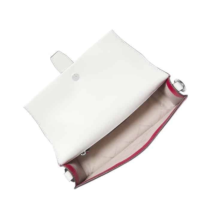Dark Pink Greenwich Logo Medium Shoulder Bag