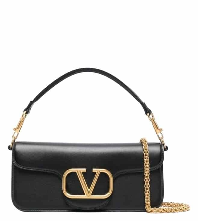 Black Loc Leather Shoulder Bag