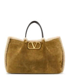 Beige Logo Medium Tote