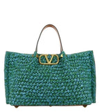 Turquoise Vlogo Tote Bag